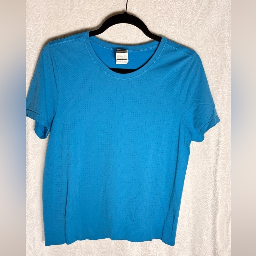 Athleta Blue Mesh Knit Tee M
